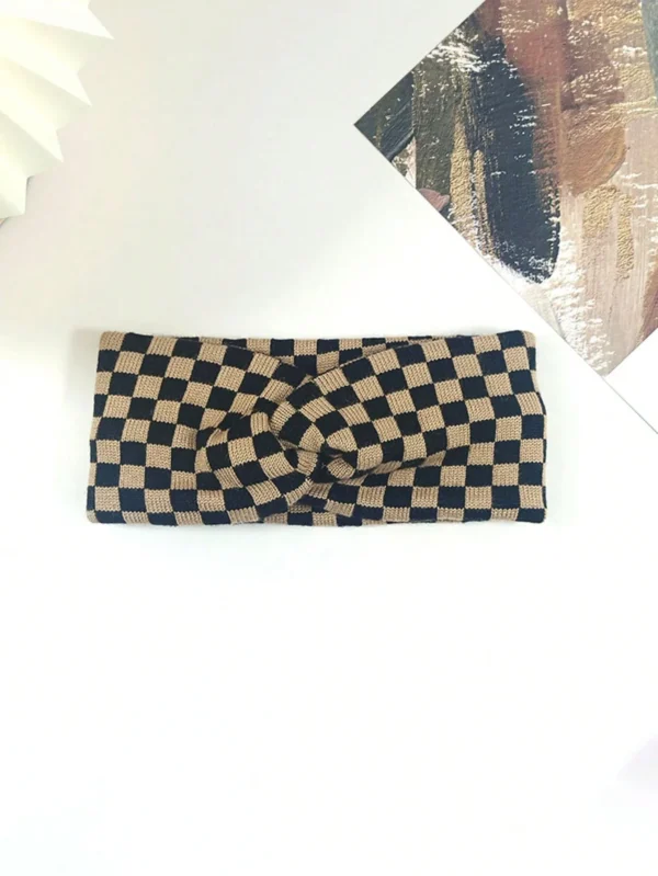 1 Pack Checkerboard Headband for Women