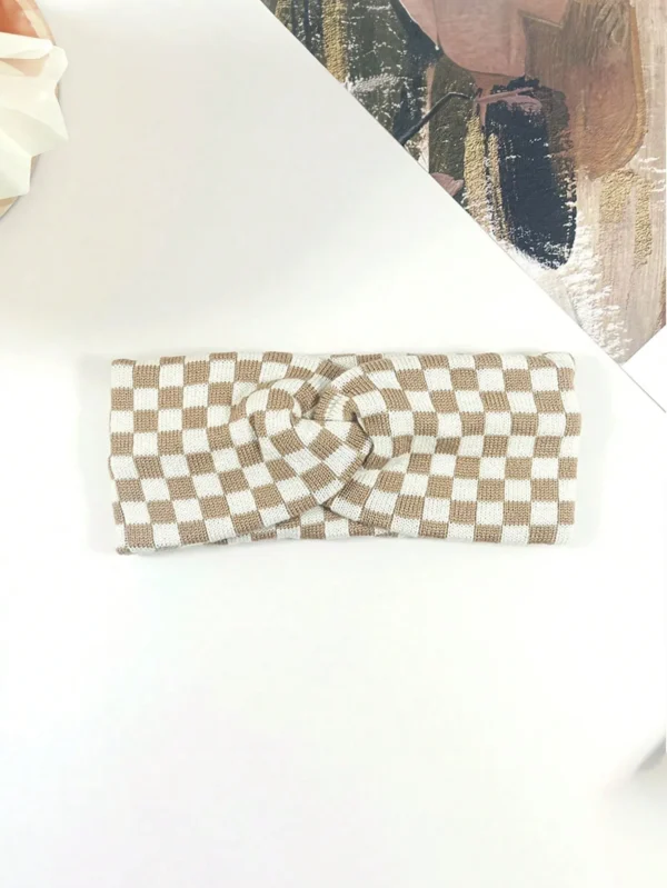 1 Pack Checkerboard Headband for Women