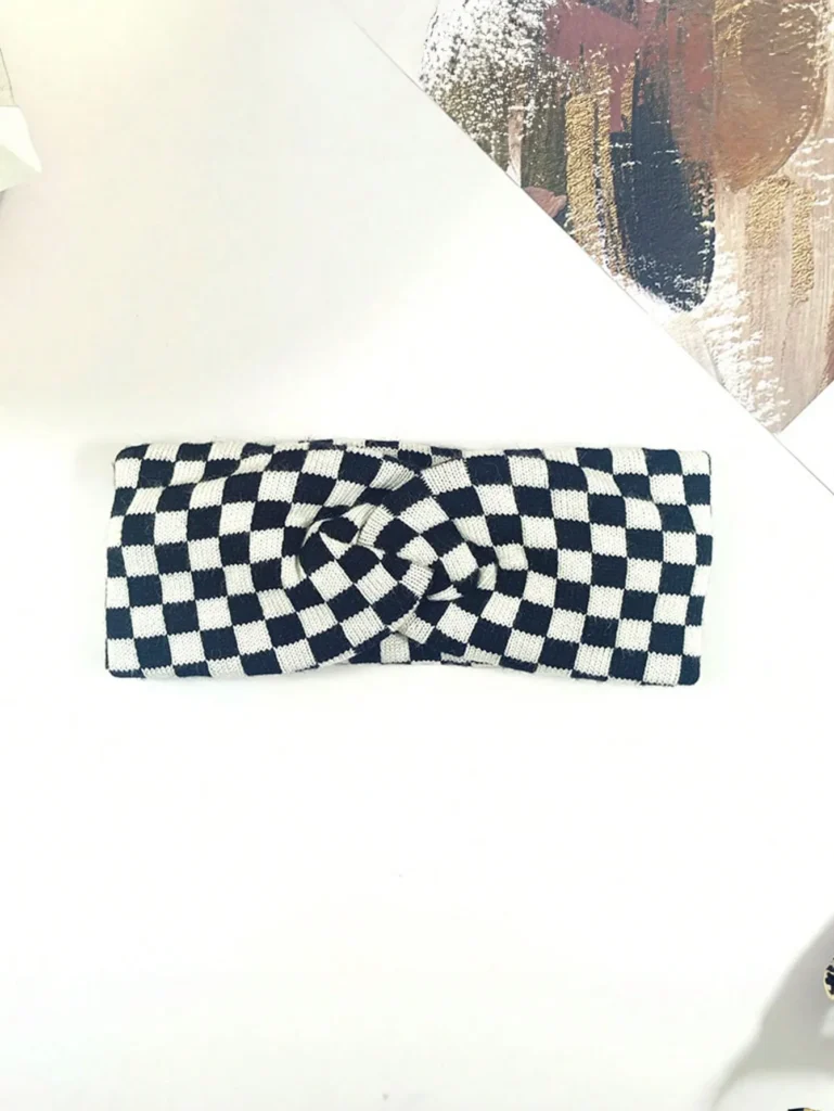 1 Pack Checkerboard Headband for Women