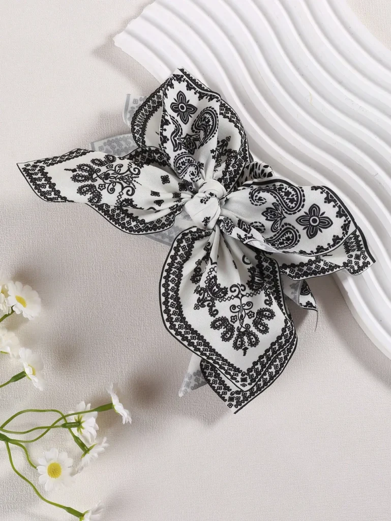 1pc Bandana Flower Boho Bowknot Women Street Elegant Casual Hair Claw Hair Clip Hair Accessories for Women