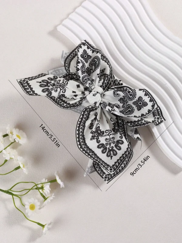 1pc Bandana Flower Boho Bowknot Women Street Elegant Casual Hair Claw Hair Clip Hair Accessories for Women