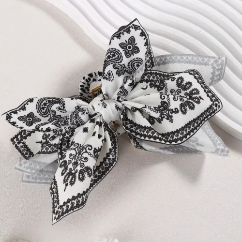 1pc Bandana Flower Boho Bowknot Women Street Elegant Casual Hair Claw Hair Clip Hair Accessories for Women