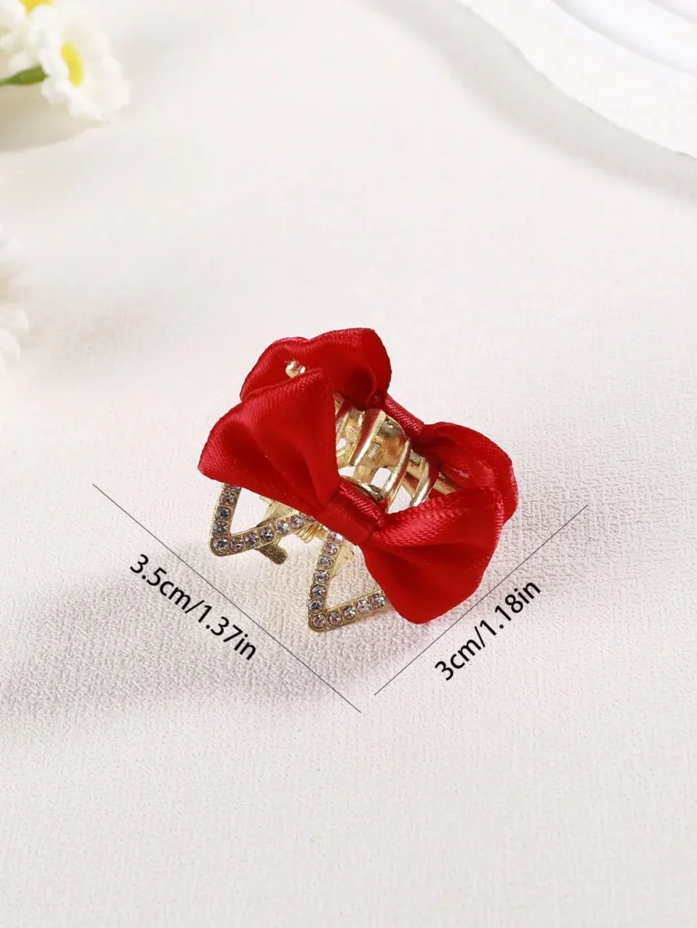 3/12pcs Bowknot Crown Rabbit Hair Clip