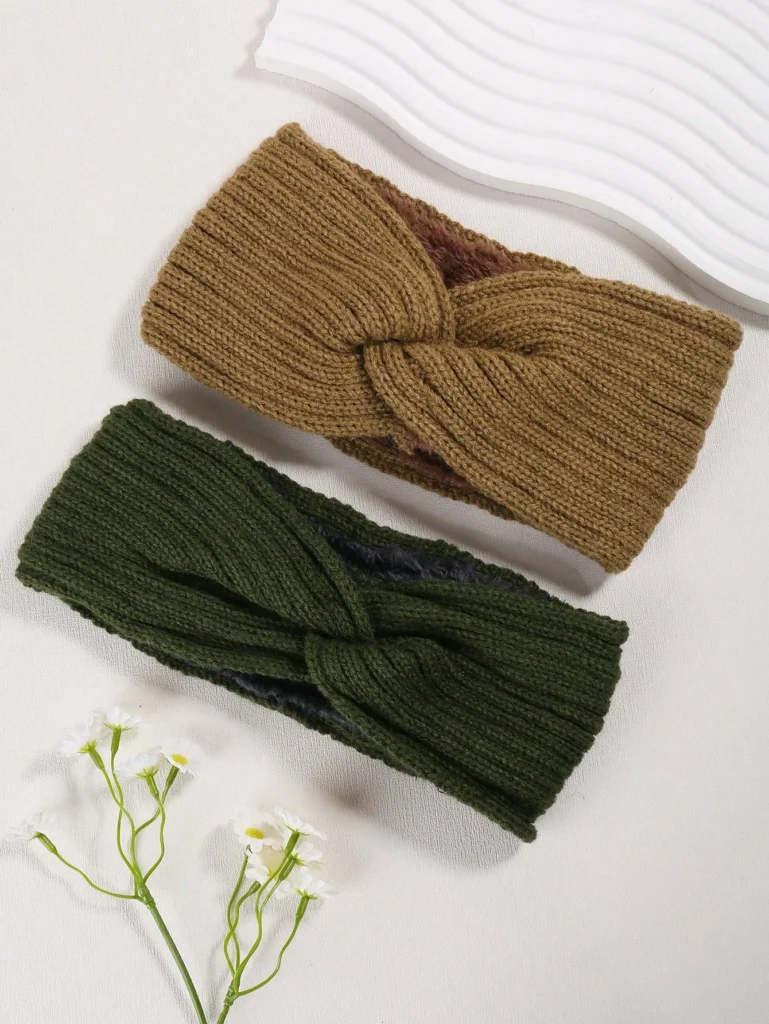 2 Pack Plush Wool Headband