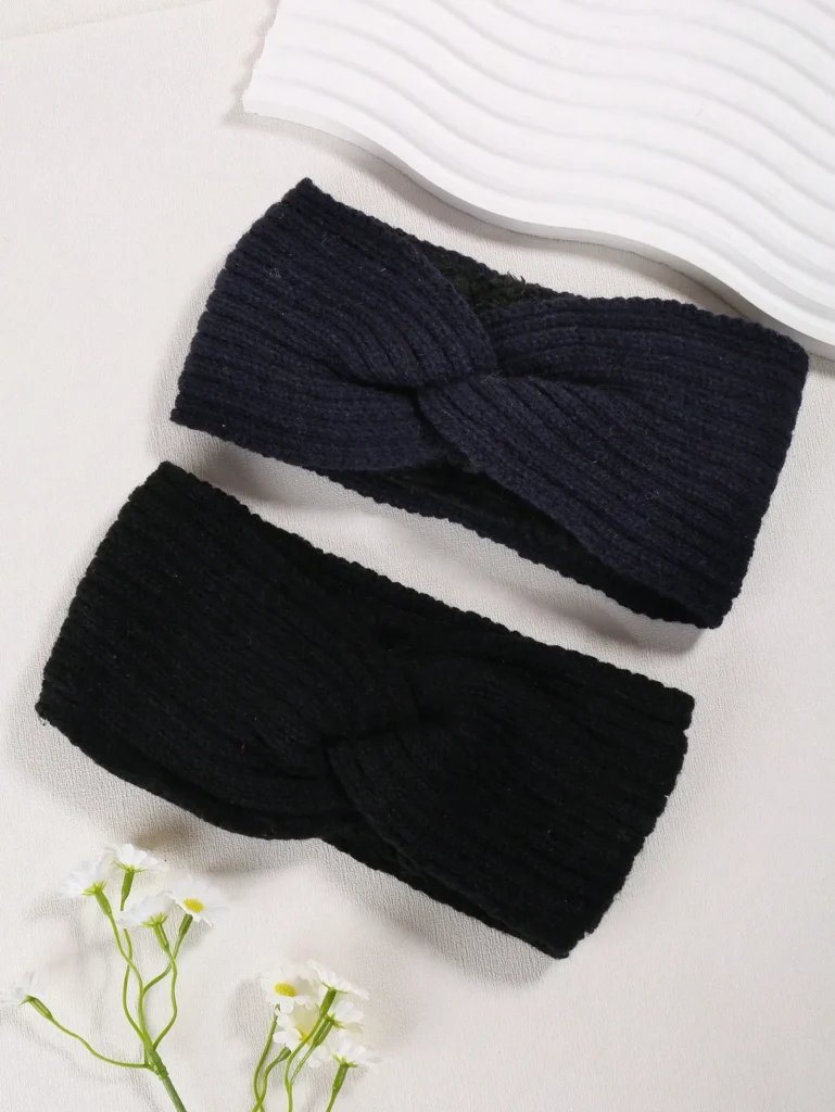 2 Pack Plush Wool Headband