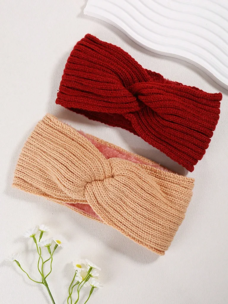 2 Pack Plush Wool Headband