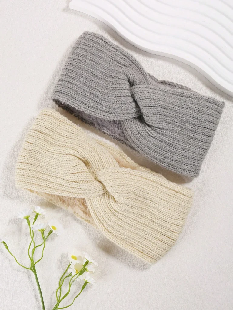 2 Pack Plush Wool Headband