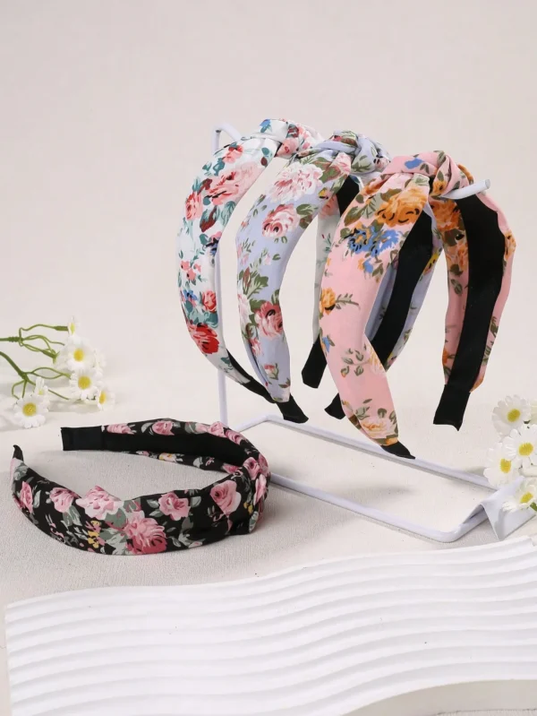 4-Pack Floral Knotted Headband