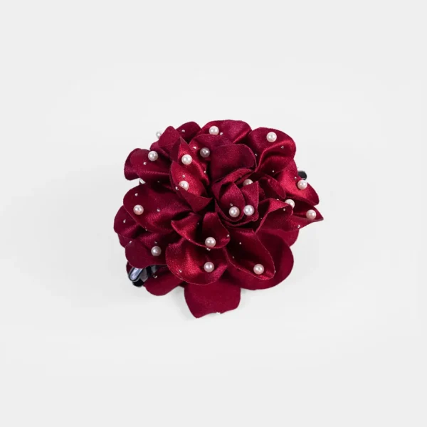 Pearl Rhinestone Flower Hair Claw4