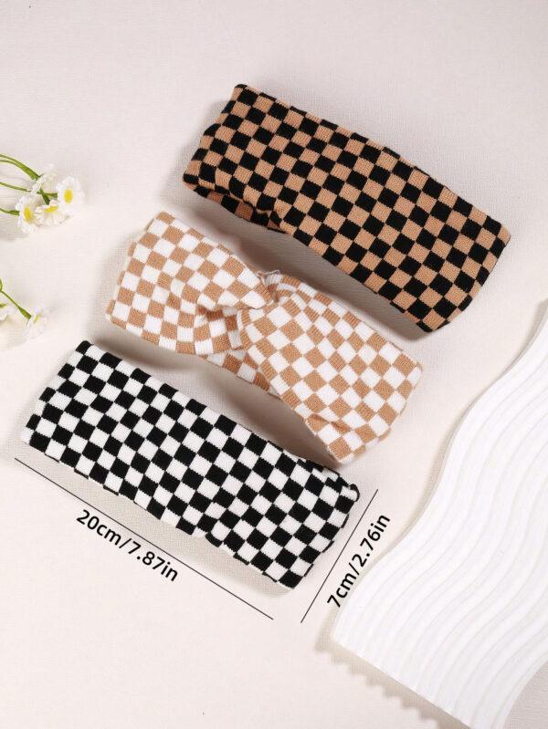 1/3 Pack Checkerboard Headband for Women