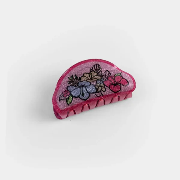 Flower Print Hair Clips