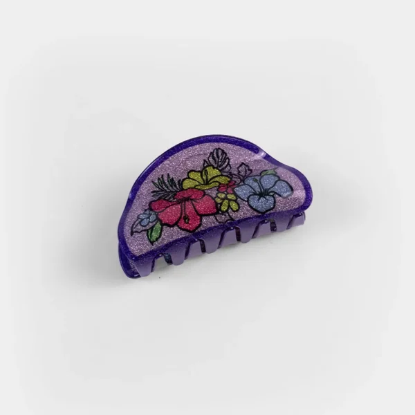 Flower Print Hair Clips