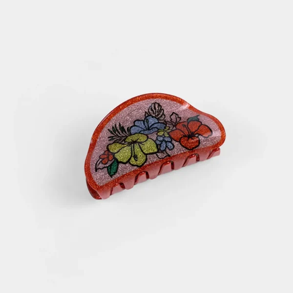 Flower Print Hair Clips