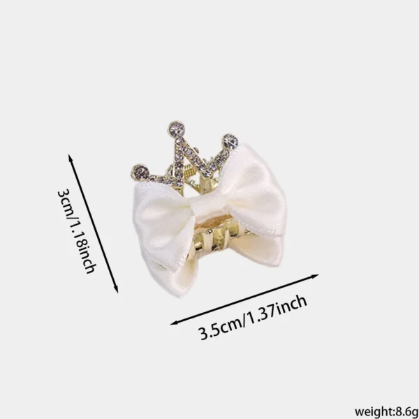 3/12pcs Bowknot Crown Rabbit Hair Clip