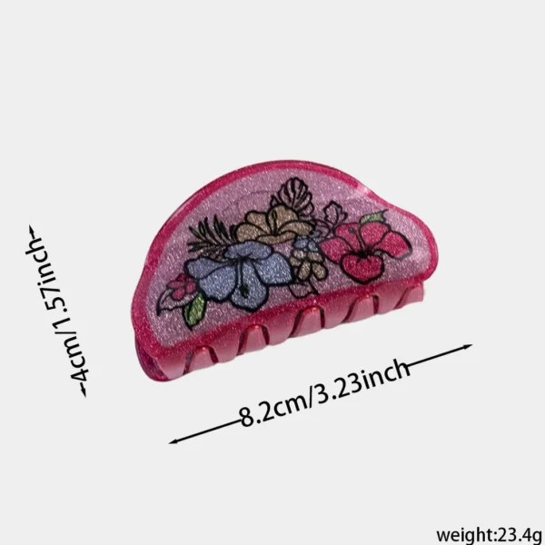 Flower Print Hair Clips