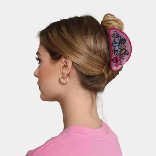 Flower Print Hair Clips