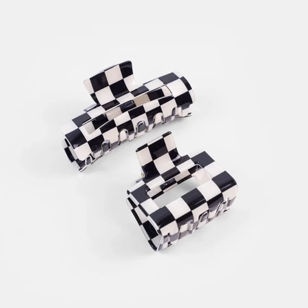 Checkerboard Acrylic Hair Claw Hairpin