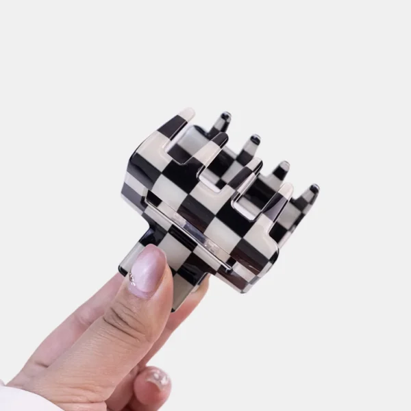 Checkerboard Acrylic Hair Claw Hairpin