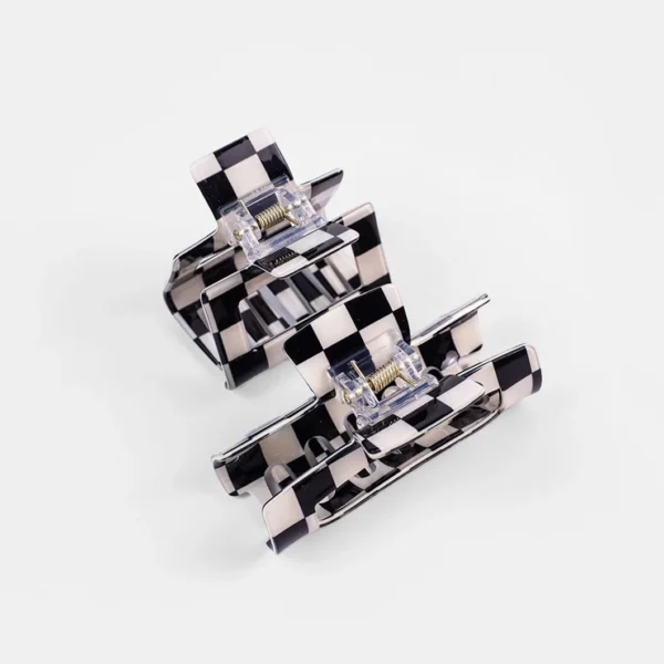 Checkerboard Acrylic Hair Claw Hairpin
