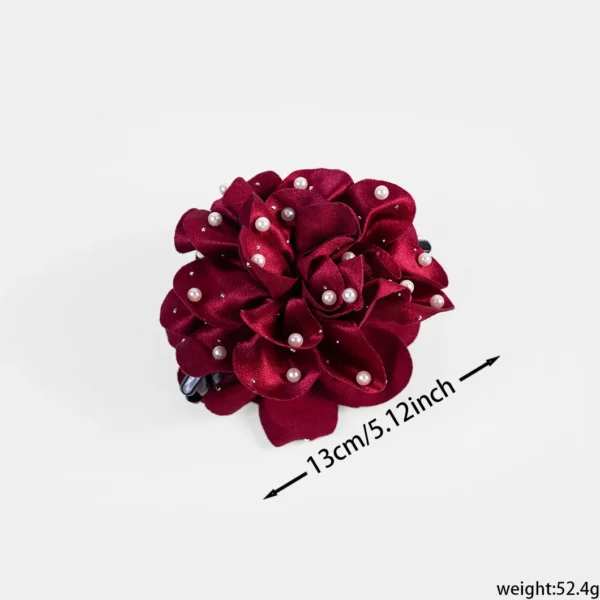 Pearl Rhinestone Flower Hair Claw4