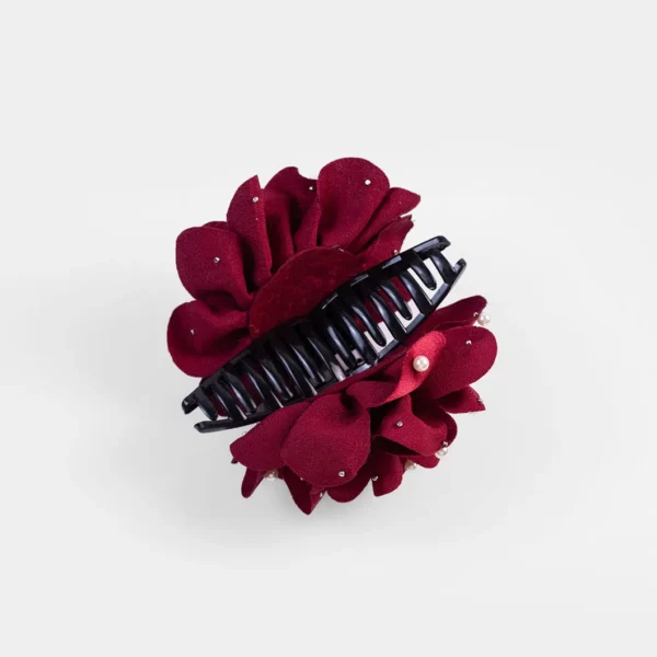 Pearl Rhinestone Flower Hair Claw4
