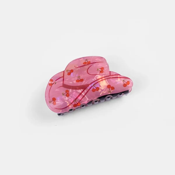 Cowboy hat print hair clips