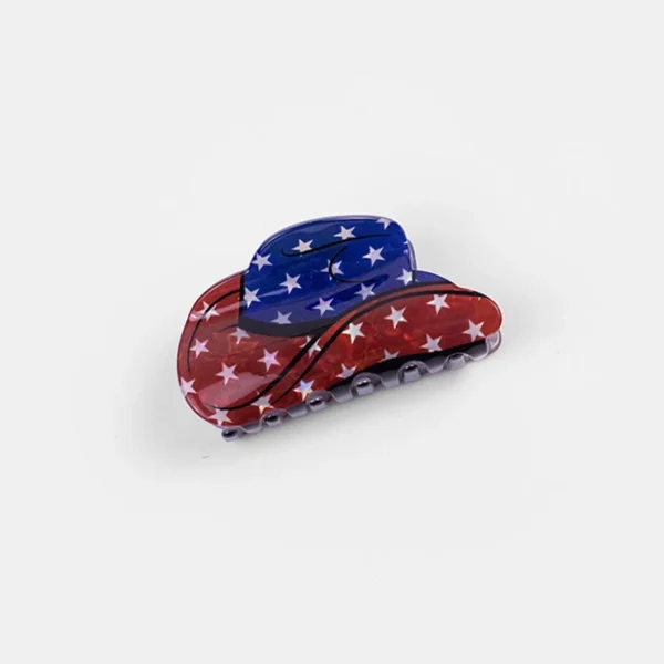 Cowboy hat print hair clips