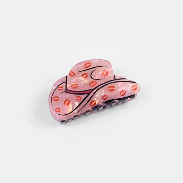 Cowboy hat print hair clips