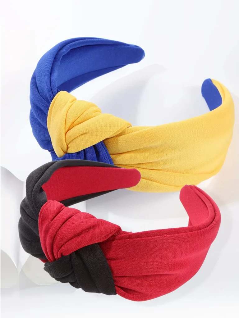 Patchwork solid color headband