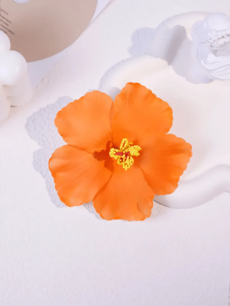 Hibiscus flower duck hair clip