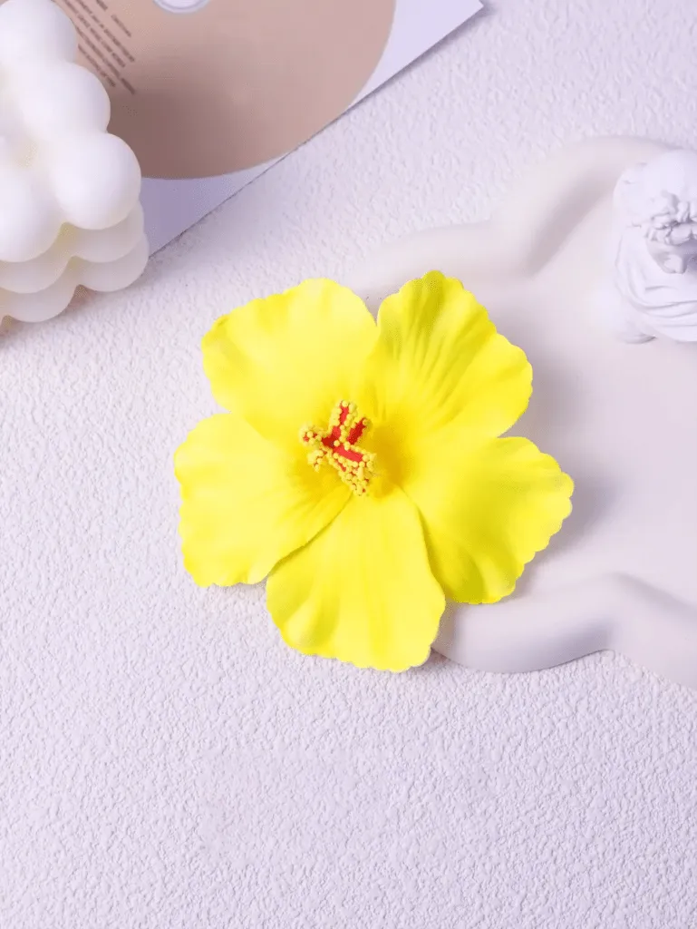 Hibiscus flower duck hair clip