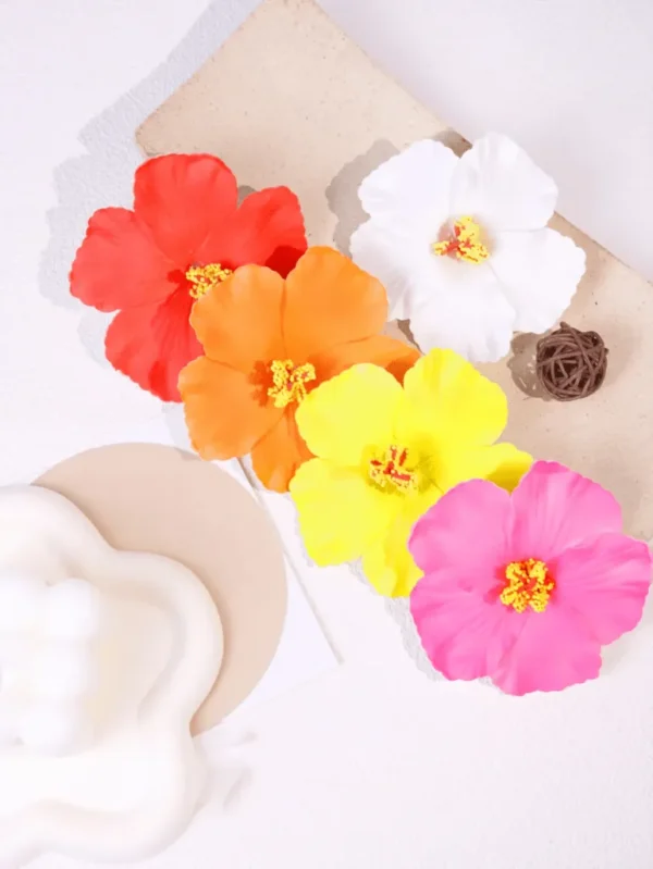 Hibiscus flower duck hair clip