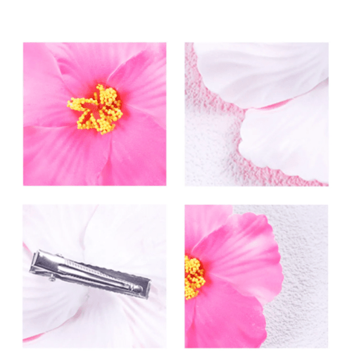 Hibiscus flower duck hair clip