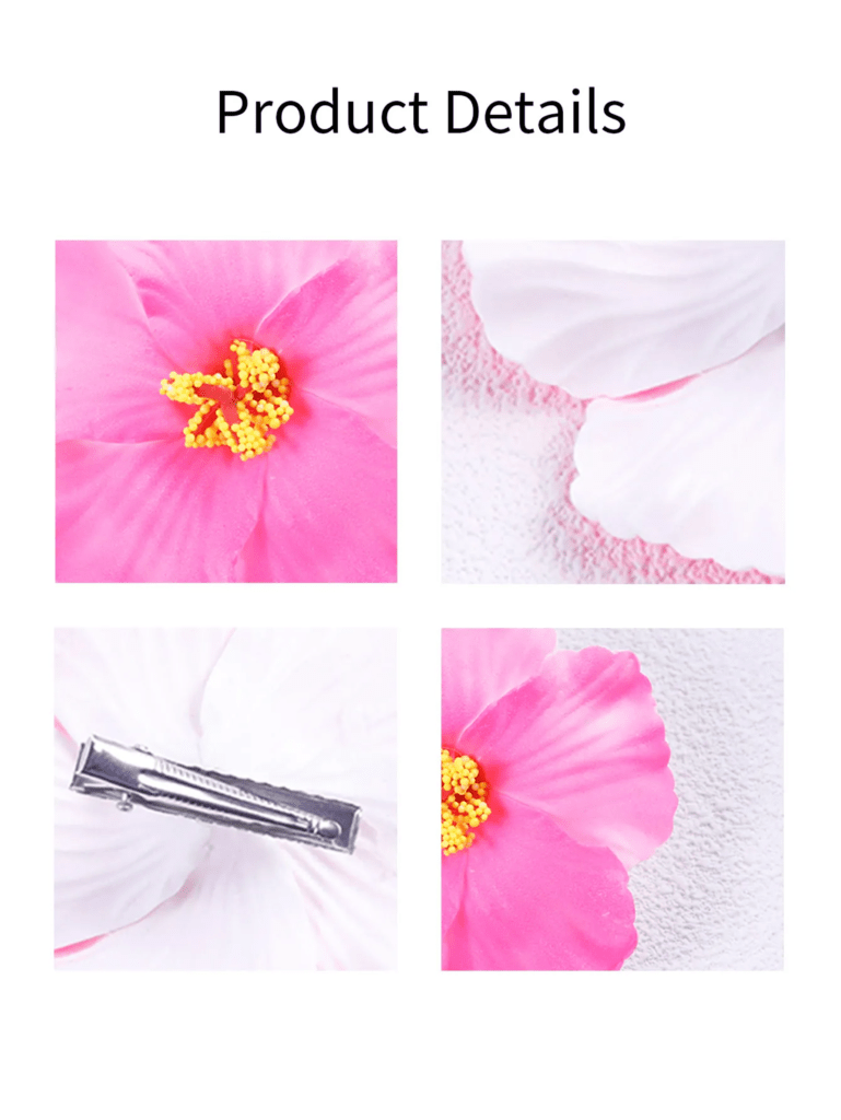 Hibiscus flower duck hair clip