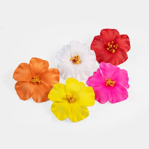 Hibiscus flower duck hair clip