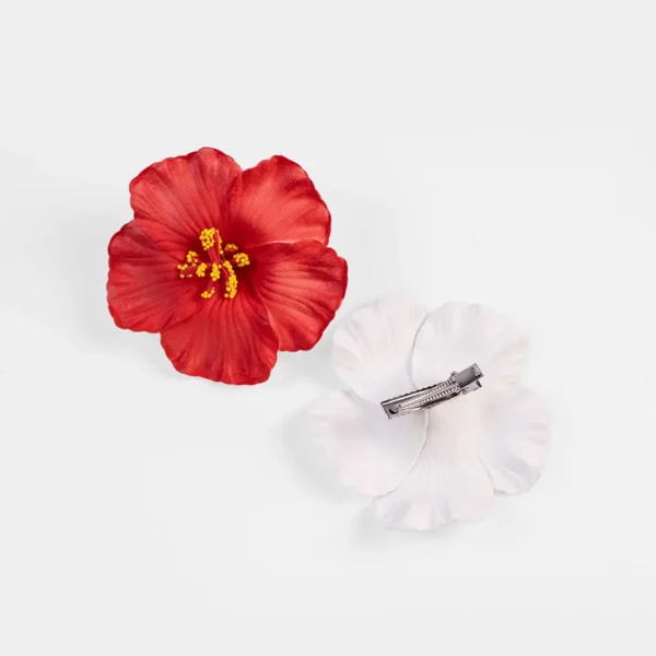 Hibiscus flower duck hair clip
