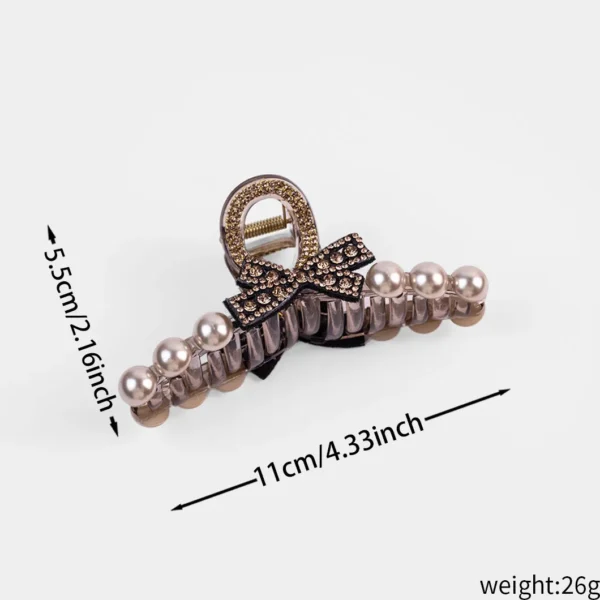 Maillard rhinestone pearl bow clip