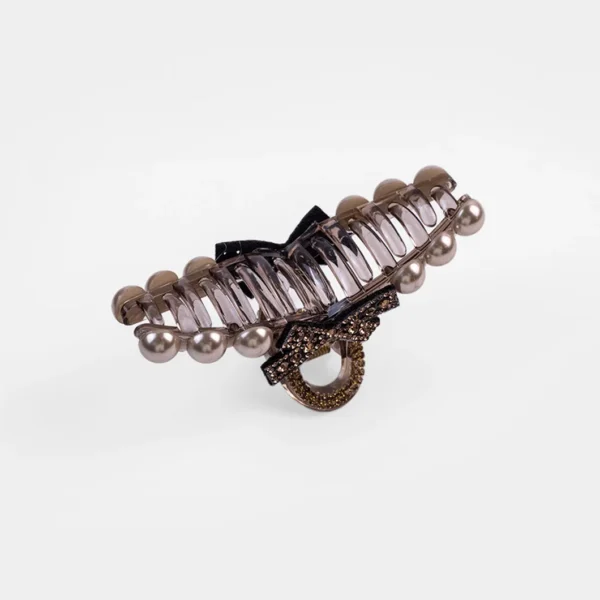 Maillard rhinestone pearl bow clip