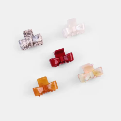 Acetate solid color bow hairpin