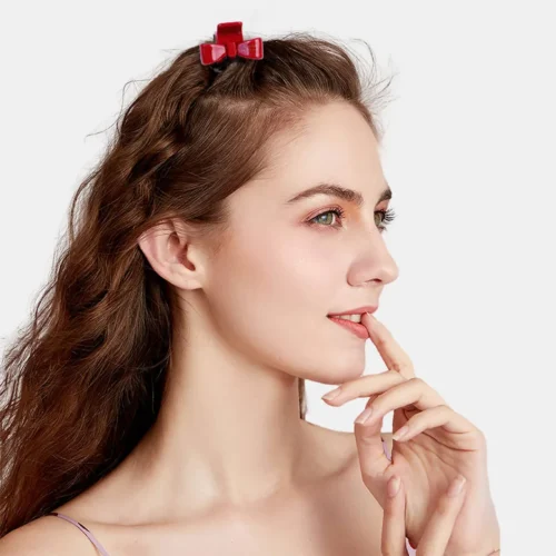 Acetate solid color bow hairpin