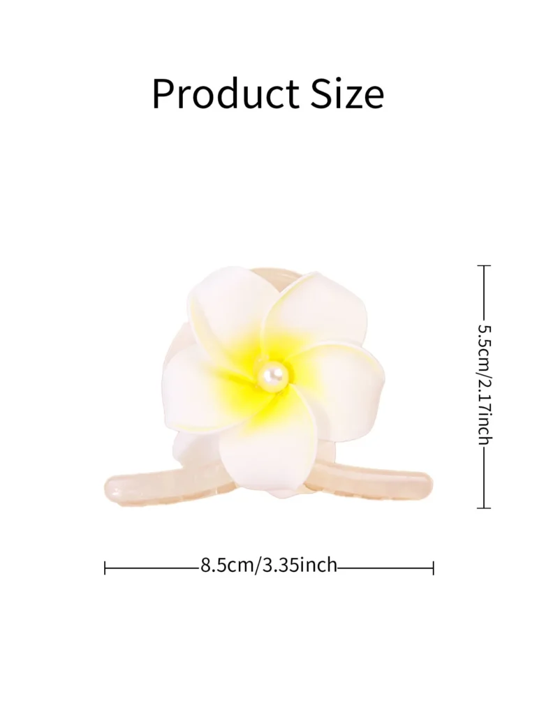 White Yellow Flower Decor Alligator Hair Clip