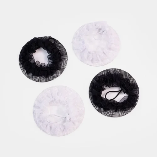 4-Pack Black and White Hair Net