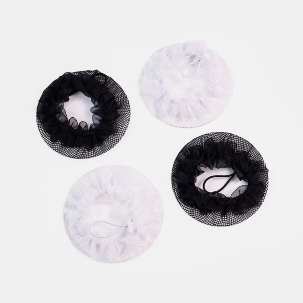 4-Pack Black and White Hair Net