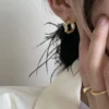 Irregular metal pleated earrings