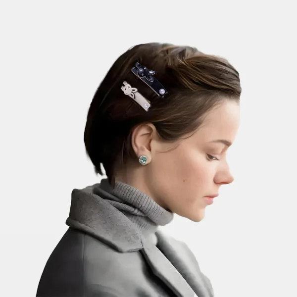 Bunny Diamond Pearl Hair Clip