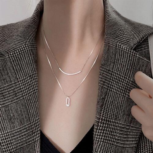 Double Layer Pendant Necklace for Women