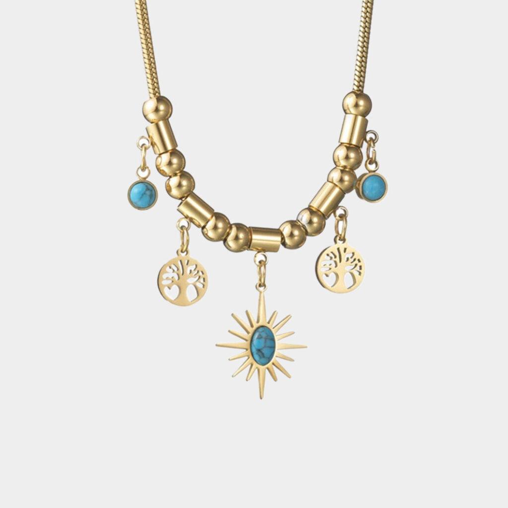 Vintage sunflower necklace