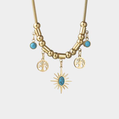 Vintage sunflower necklace