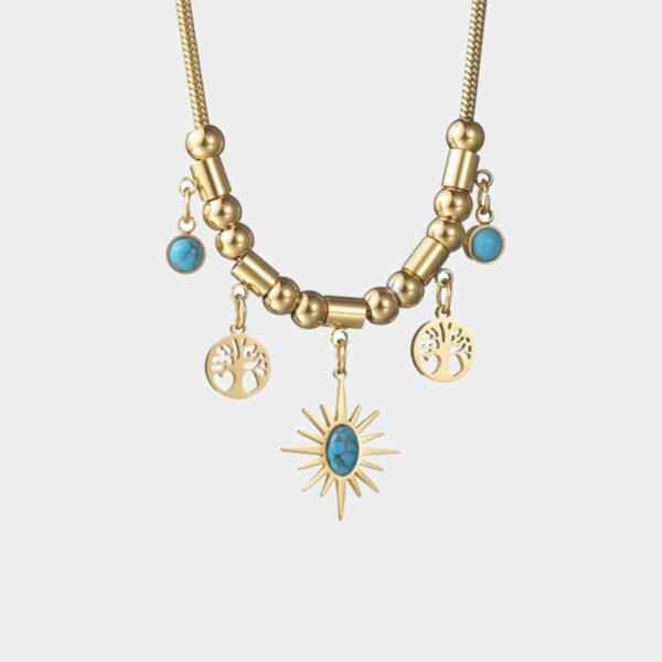 Vintage sunflower necklace