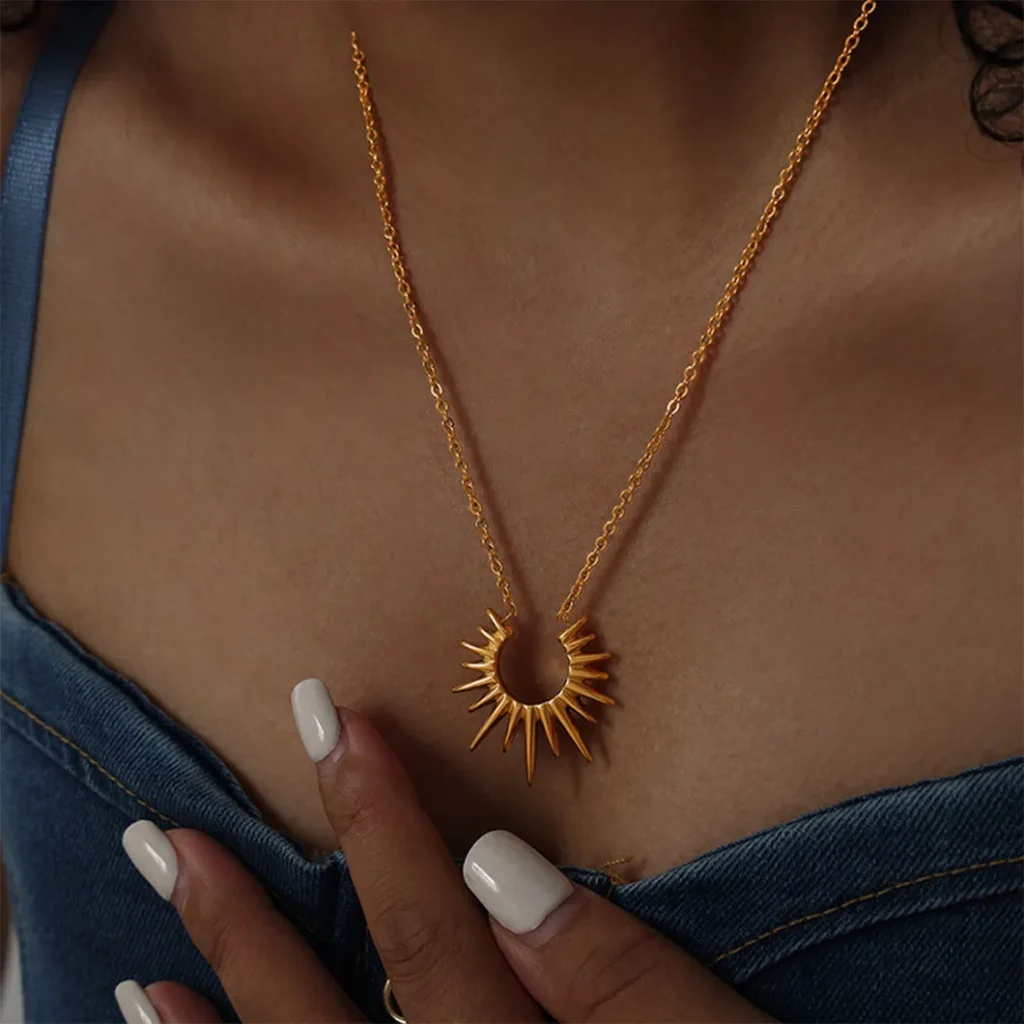 Sunflower necklace, stylish personalized necklace